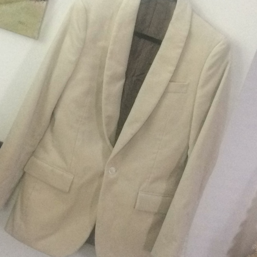 New men’s J.Crew Cotton Velvet Cream Jacket Sz 36R